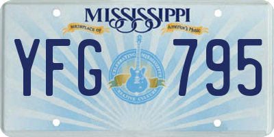 MS license plate YFG795