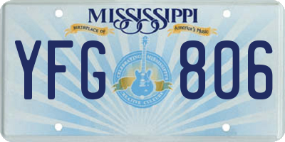 MS license plate YFG806