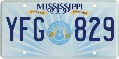 MS license plate YFG829
