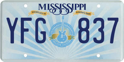MS license plate YFG837