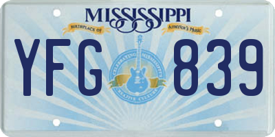 MS license plate YFG839