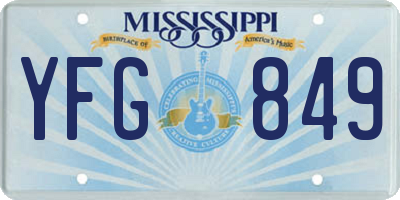 MS license plate YFG849