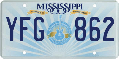 MS license plate YFG862
