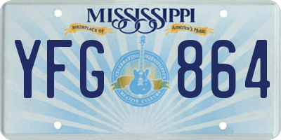 MS license plate YFG864