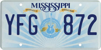 MS license plate YFG872