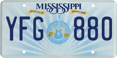 MS license plate YFG880