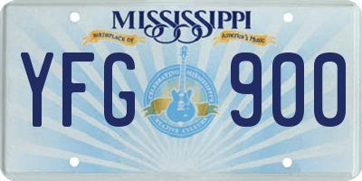 MS license plate YFG900