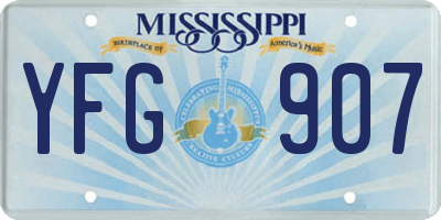 MS license plate YFG907