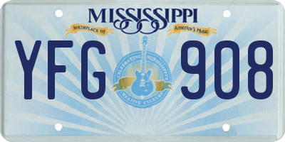 MS license plate YFG908