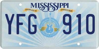 MS license plate YFG910