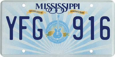 MS license plate YFG916