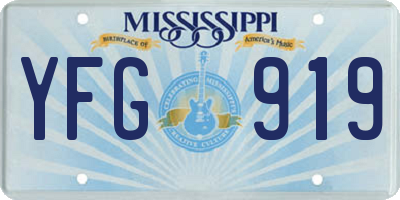 MS license plate YFG919