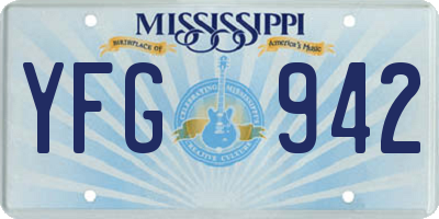 MS license plate YFG942
