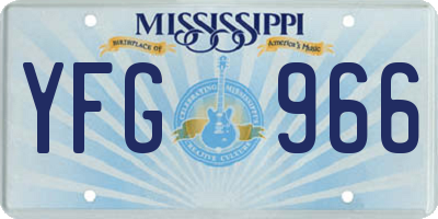 MS license plate YFG966