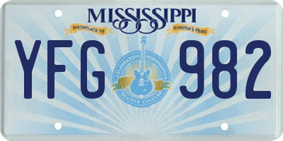 MS license plate YFG982