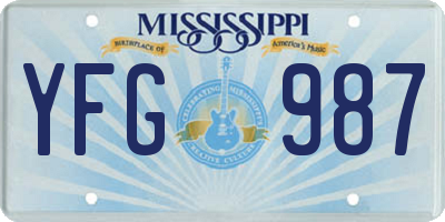 MS license plate YFG987