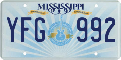 MS license plate YFG992