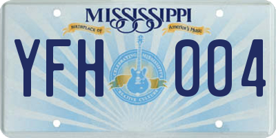 MS license plate YFH004