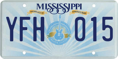 MS license plate YFH015