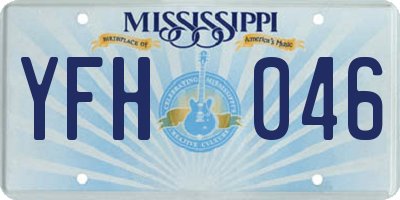 MS license plate YFH046