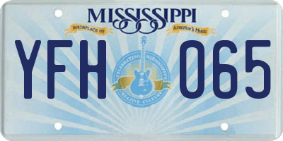 MS license plate YFH065
