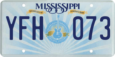 MS license plate YFH073