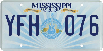 MS license plate YFH076