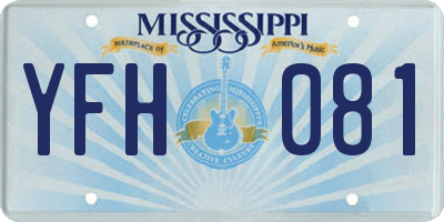 MS license plate YFH081
