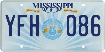 MS license plate YFH086