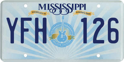 MS license plate YFH126