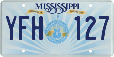 MS license plate YFH127
