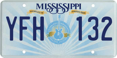 MS license plate YFH132