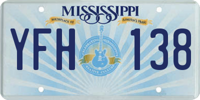 MS license plate YFH138