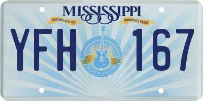 MS license plate YFH167