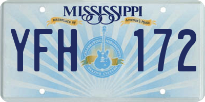 MS license plate YFH172