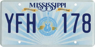 MS license plate YFH178