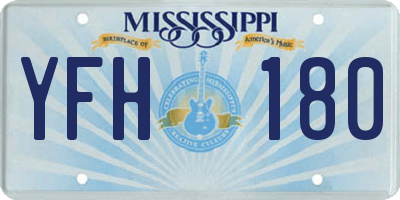 MS license plate YFH180