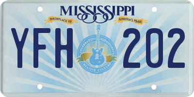 MS license plate YFH202