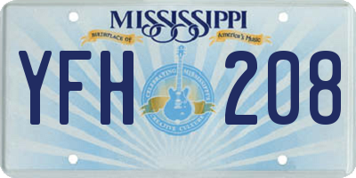 MS license plate YFH208