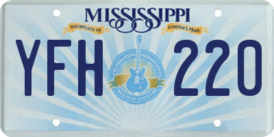 MS license plate YFH220