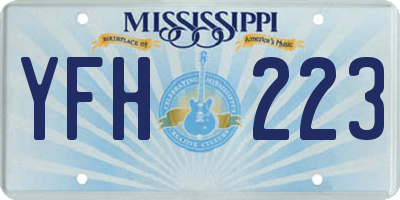 MS license plate YFH223