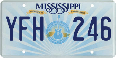 MS license plate YFH246
