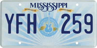 MS license plate YFH259