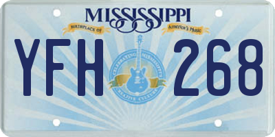 MS license plate YFH268