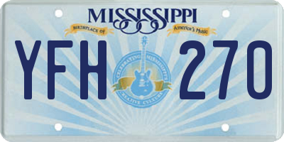 MS license plate YFH270