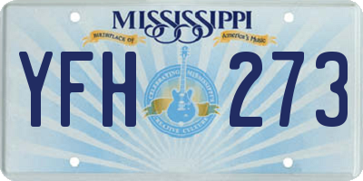 MS license plate YFH273