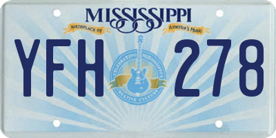 MS license plate YFH278