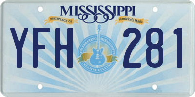 MS license plate YFH281