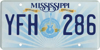 MS license plate YFH286