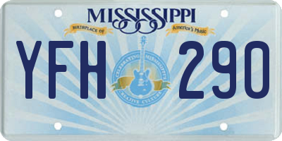 MS license plate YFH290